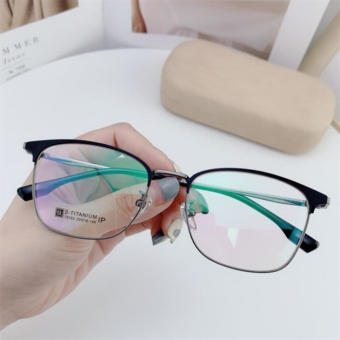 Monture de lunettes semi titane ultra legere pleine monture lunettes unisexes anti rayonnement anti bleu C3 noir pistolet Cdiscount Bijouterie