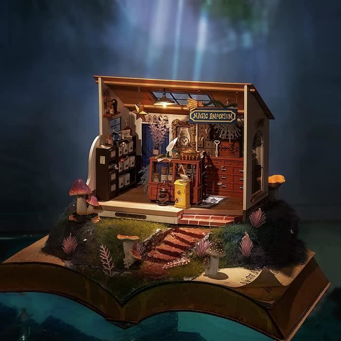 Rolife Maison Miniature Bricolage Série Archives Mystiques L'emporium  Magique de Kiki - Maison de Poupée - Puzzle 3D eois - Déco158