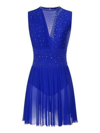Robe Danse Latin Strass Aislor - Patinage Artistique Compétition Leotard Performance