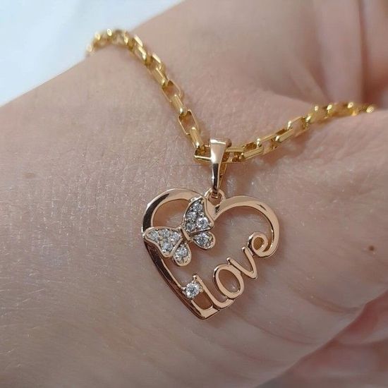 grossiste Collier papillon fantaisie cristal Evanna