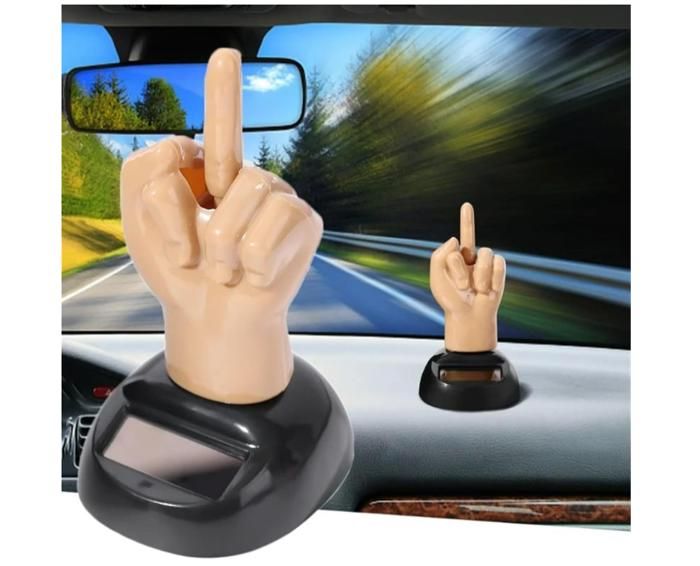 Figurine Solaire Dansante Pour Voiture - Doigt D'honneur Ou Caca Mignon, Alimenté Par Le Soleil, Décoration Tableau De Bord