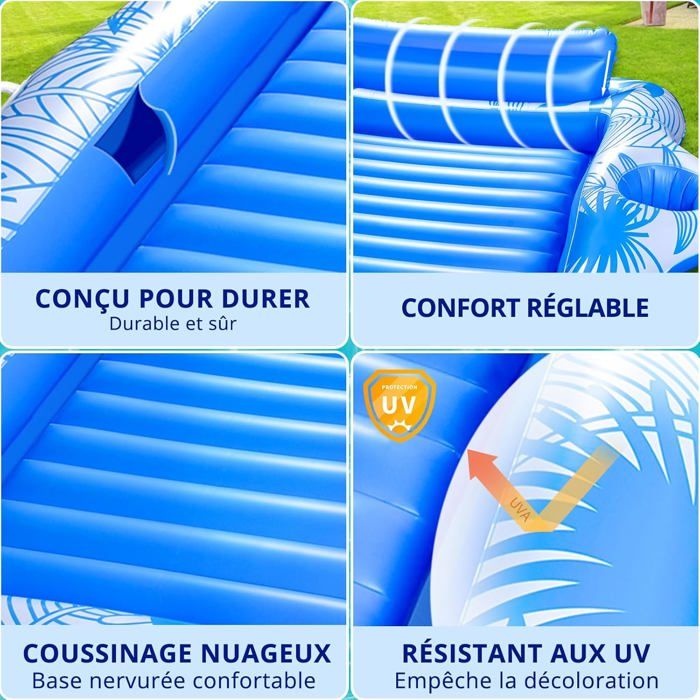Hamac Gonflable À Eau 4 En 1 Matelas Gonflable Pour Piscine, Fauteuil De Salon, Piscine, Salon