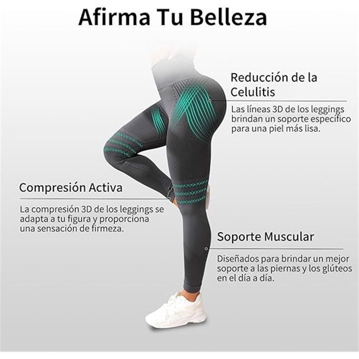 Leggings Anti-Cellulite 3D Compression Femme – Taille Haute Sans Couture Push-Up Opaque – Legging Minceur Sculptant Yoga Fitness Sport