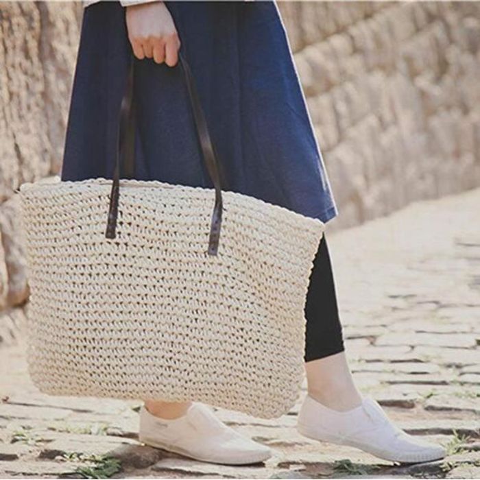 Sac cabas osier femme on sale