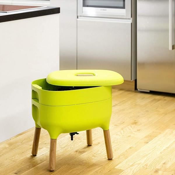 Vermicompostador Moutta Urbalive 2 Bandejas - Kit Completo Con 500g De Lombrices, Sustrato Y Accesorios, Para Interior