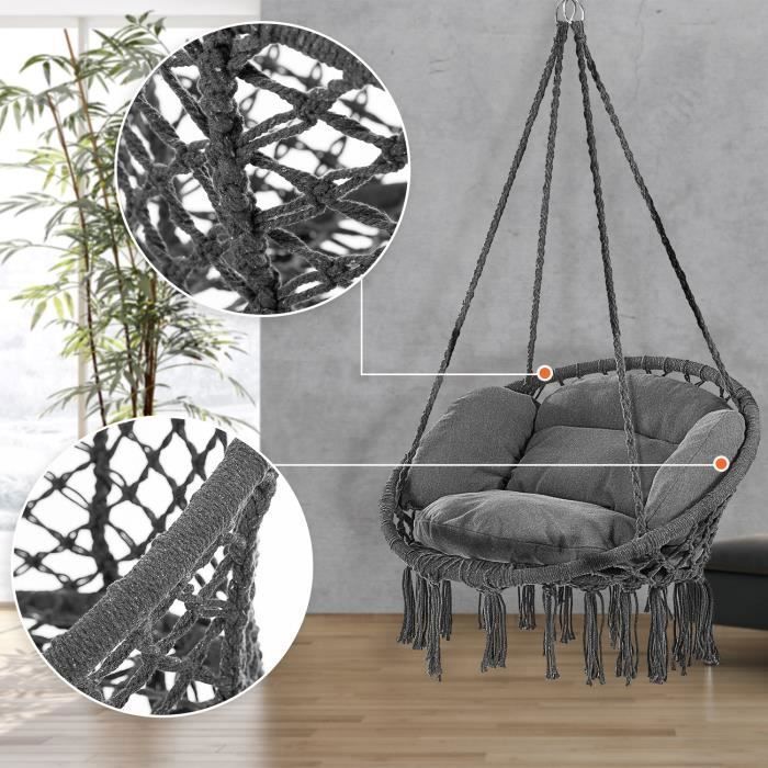 Fauteuil Suspendu Avec Coussin, Panier Pliable Pour Intérieur Et