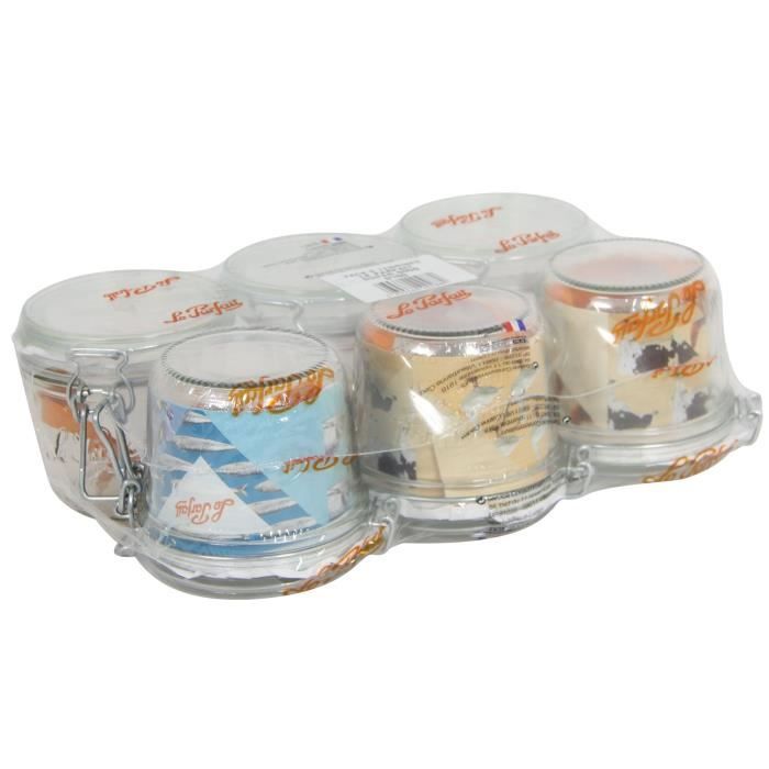Le Parfait - Lot De 6 Terrines En Verre 125g Ø7cm + 10 Rondelles Super 85mm - Conservation Parfaite