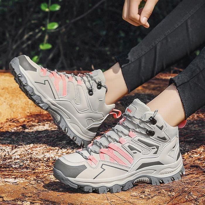 Chaussures de randonnée Non spécifié Montantes Couleur rose
