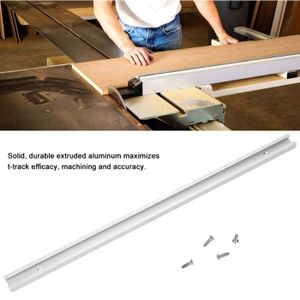 Rail En T à 45° En Aluminium – Pour Scie Sur Table, Toupie, Scie à Ruban – Longueur 60 Cm, Réglable Avec échelle