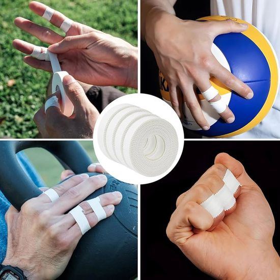 Ruban Adhésif De Sport Extra Fort - 3 Rouleaux Pour Doigts, Escalade, Cheville - Blanc, Déchirable