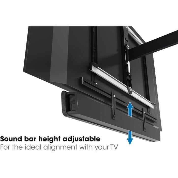 Pieds De Support TV Universel - 20 à 65 Pouces - Charge Max 40 Kg - Réglable En Hauteur Et Inclinaison - Pack De 2 Pieds Noirs Anti-dérapants