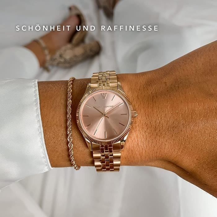 Paul Valentine Montre pour femme Iconia or rose Avec cadran en