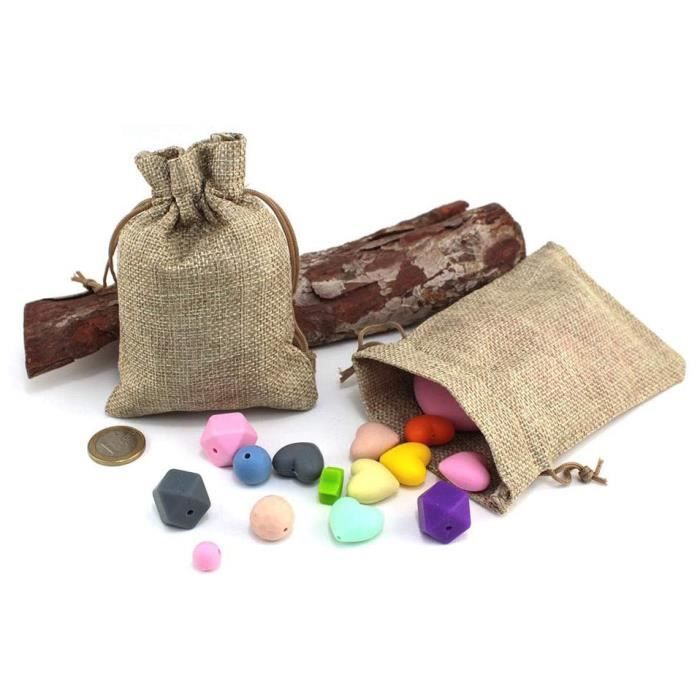 40 Sacs En Coton Avec Cordon 10x15cm - Pochons Réutilisables Pour Cadeaux, Bijoux, Bonbons
