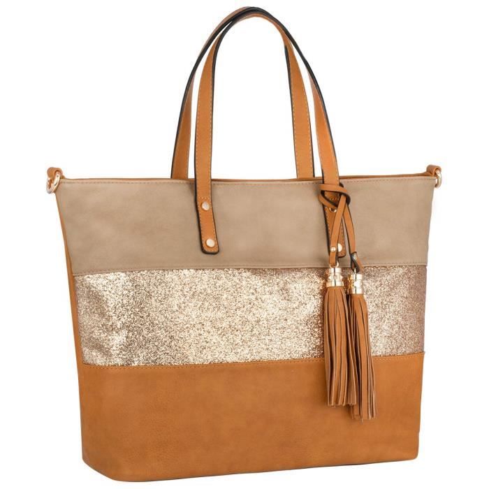 Sac best sale cabas paillette