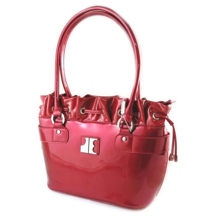 Sac Cuir Jacques Esterel vernis 37x26x14 cm Jacques ESTEREL N9688 Rouge Cdiscount Bagagerie Maroquinerie