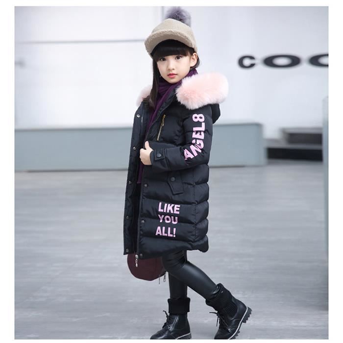 FUNMOON Manteau Enfant Fille paisse Long Hiver En Coton Epaisse