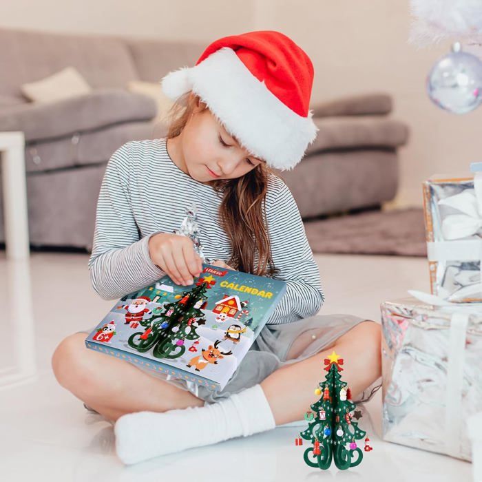 Calendrier De L'Avent 2025 En Bois Avec Sapin Et Décorations - 24 Jours Avant Noël - Décoration Interactive Pour Adultes Et Enfants - 10