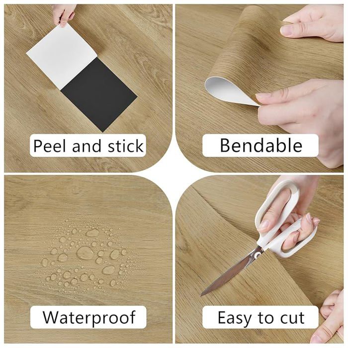 Dalle PVC Adhésif Sol Bois Linoléum Rouleau Cuisine Salle de Bain Dalle — free download