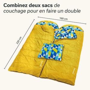 Sacs De Couchage De Camping Et Randonnée Sac De Couchage 4 Saisons DESERT & FOX - Coton Flanelle Avec Oreiller | Camping Randonnée Voyage Duvet Camping Polyester 210T Température 5-15°C