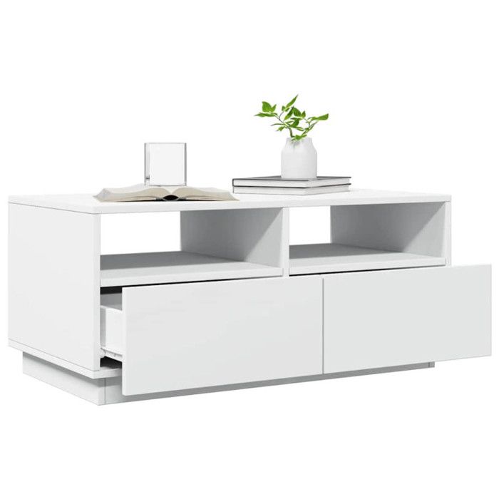Table Basse Blanche Brillante VidaXL 40x40x30 Cm - Salon, Rangement, Design Moderne
