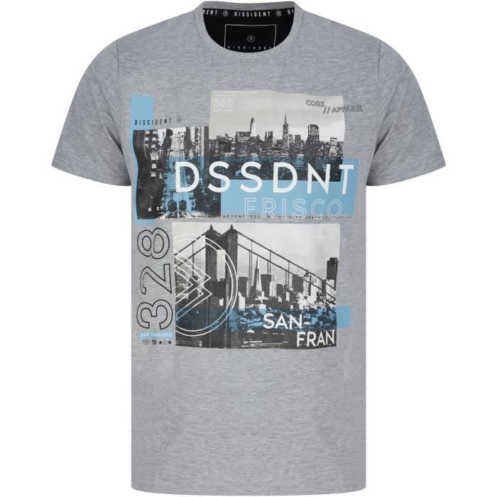 DISSIDENT T-Shirt City Gris Clair Homme
