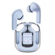 AMORUS Écouteurs intra-auriculaires sans fil Bluetooth 5.2 avec étui de chargement translucide - Glace bleue-0