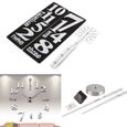 3D DIY Horloge Murale Design Pendule Murale Adhésif Sticker Miroir Mural Pour Décoration de Maison HB017-0