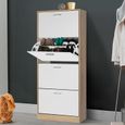 Meuble a chaussures 3 abattants blanc