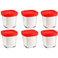 Coffret de 6 pots avec égoutoir Delices Box pour yaourtière SEB XF100501 - Rouge-0