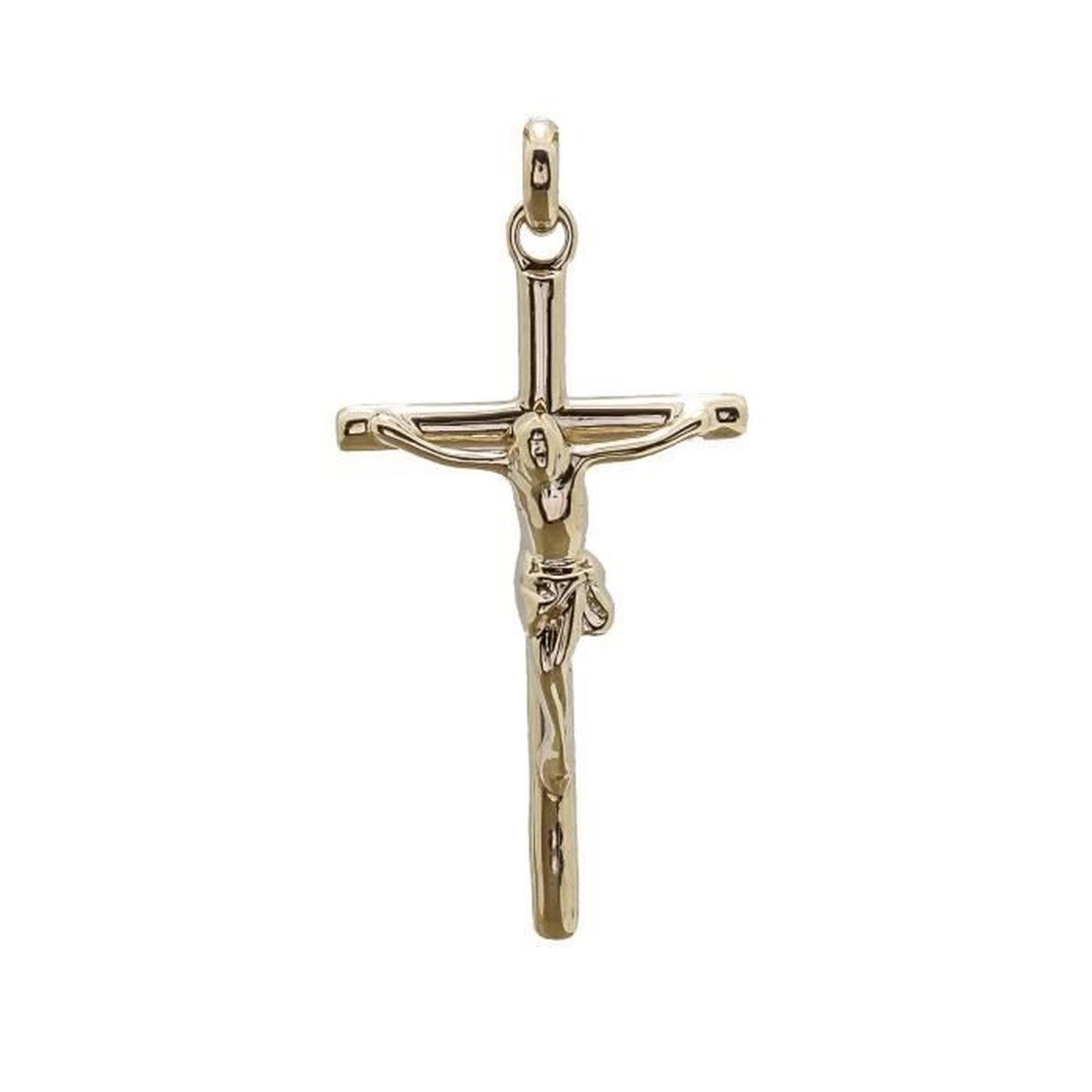 Lot De 2 Chaînes Plaqué Or Avec Pendentifs Crucifix Et Jésus - Style Superposé Homme