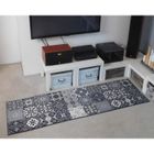 Tapis couloir PATCHWORK carreaux ciment gris DEBONSOL - 70x230cm
