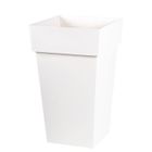 EDA Pot de fleurs haut carré TOSCANE - 62 L - 39 x 39 x H 65 cm -Blanc