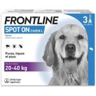 Frontline Spot On chien - Anti-puces anti-tiques pour chien L - 20-40kg - 3 pipettes