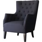 HABITAT ET JARDIN Fauteuil Scandinave Tissu "Duchesse" - 76 x 83 x 100,5 cm - Noir