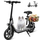 Trottinette électrique avec Siège JASION JS3, Moteur 650W-Batterie 36V 7.5Ah Autonomie 30KM, Scooter électrique pliable avec Panier