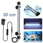 MAXLABER Lampe pour Aquarium, Rampe LED Aquarium Lumière Sous-marine éclairage aquarium avec Ventouse - 30cm (Lumière Bleue et Blanche)