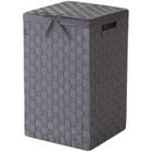 ARTHUR MARTIN COMPACTOR Coffre a linge gris avec couvercle et tissu coordonne