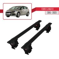 Barres de Toit ACE-4 Railing Porte-Bagages de voiture - Noir - Compatible avec Ford S-Max II 2015-2023