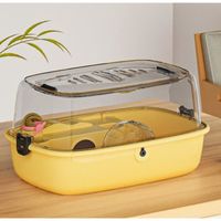 Cage pour Hamster, Toit Transparent, Accessoires Inclus, en Matière acrylique et plastique, 44 X 29 X H 23 cm