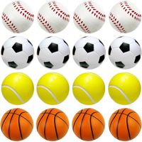 16 Pc Balle Anti-Stress Sport, Mini Ballon Football, Boule Anti Stress pour Enfant et Adulte, Balle de Soulagement de Stress Boule