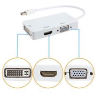DisplayPort Thunderbolt vers DVI VGA HDMI Adaptateur 3 en 1 pour MacBook iMac Lin * 941 YY66