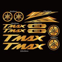 Décoration véhicule,Vinyle réfléchissant Yamaha autocollant moto logo Xmax 300 400 Nmax 125 155 160 Tmax 500 530 560- Bright Gold