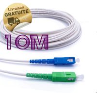 10m - Rallonge-Jarretiere Fibre Optique - SC APC vers SC UPC - Garantie 10 AnsCâble Fibre Optique Freebox