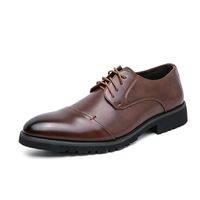 Chaussures de ville homme élégantes - Marron - Cuir respirant