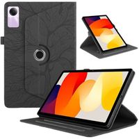 Coque pour Xiaomi Redmi Pad SE 11.0" Tablet, Housse Étui Pivotant à 360°en Cuir PU Flip Case Cover,Arbre de vie noir XZRX