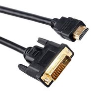 OCIODUAL Câble Adaptateur HDTV vers DVI-D Dual Link 24+1 Pin 2m Numérique Connecteur Convertisseur pour PC LCD HD TV PS3 Noir