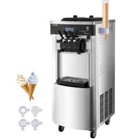 Machine à Crème Glacée Commerciale - VEVOR - Sorbetière à Glace Verticale  2+1 Saveurs 20-28 L/h