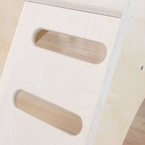 TOBOGGAN Toboggan d'intérieur en bois blanc pour enfant de 3 à 8 ans - 80 x 64 x 172 cm