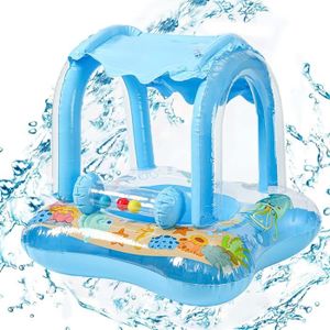 BOUÉE - BRASSARD Baby Pool Float mit Verdeck,Schwimmboot mit Sonnen