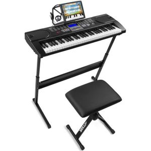 PACK PIANO - CLAVIER MAX KB1 - Kit complet débutant piano numérique 61 touches avec support pour clavier, banc de clavier et casque audio